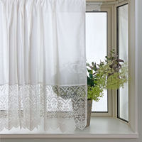 加栄レース レースカーテン 小窓 フリル付き 300×130cm ミラーカーテン 花粉キャッチ 469431 1個（直送品）