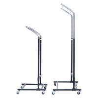 【軒先渡し】林製作所 コートハンガー 幅1300×奥行500×高さ1200～1600mm ブラック×シルバー 1台（直送品）