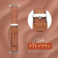 オウルテック Apple Watch 42-49mmクロコダイルレザーバンド ヴォルガール OWL-AWBLVRG02-BR 1個（直送品）