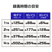 テレビ録画＆パソコン両対応　外付けハードディスク　４ＴＢ　ホワイト HDD-UT4W 1個 アイ・オー・データ機器（直送品）