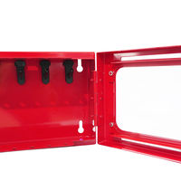 セーフラン安全用品 壁掛け式グループロックアウトボックス(透明窓) 赤 J2734 1台（直送品）