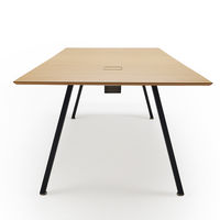 プラス ダイニングワークテーブルライト 幅2400×奥行1000×高さ720mm オーク天板 1台（4梱包） ミーティングテーブル