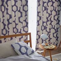 SUMINOE MOOMIN カーテン ベリーガーデン A1046 幅1000×丈1780mm ダークブルー 1枚（直送品）