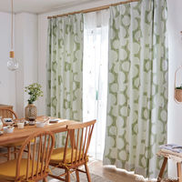 SUMINOE MOOMIN カーテン ベリーガーデン A1045 幅1000×丈1350mm ライトグリーン 1枚（直送品）