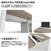 【軒先渡し】LASHデスク ベンチハーフ脚 幅2000×奥行700×高さ720mm ホワイト天板/ホワイト脚 1台（直送品）