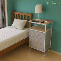 エイ・アイ・エス ファブリックチェスト 3段 幅600×奥行340×高さ996mm ホワイト×グレー 1台（直送品）