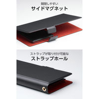 スマホケース 手帳型 多機種スマホ対応 マルチケース 自己吸着シート 薄型 軽量 ブラック P-06PLFUBK エレコム 1個（直送品）