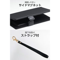 スマホケース 手帳型 多機種スマホ対応 マルチケース 自己吸着シート カード収納 ブラック P-06PLFY4BK エレコム 1個（直送品）