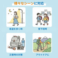 防犯ブザー 1個 ブラック 防犯グッズ LEDライト 130dB 大音量 防犯対策 充電式 PB02 EVERSAFE（直送品）