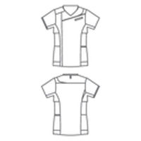 住商モンブラン スクラブ メンズ 半袖 白/ウォームブルー S MS854-0104 1枚（直送品）