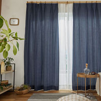スミノエ コルネ セミオーダー カーテン ドゥニーム 2200×1900mm ダークブルー １セット(2枚入)（直送品）