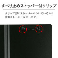 セキセイ クリップファイルダブル 発泡美人 A4 ブラック FB-2036-60 1パック(3冊入)