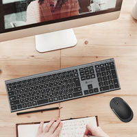 キーボード+マウスセット ワイヤレス（2.4G） 静音 超薄型 JIS配列 IC-BK23Comboグレーブラック iClever