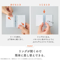 リヒトラブ オープンリングノート ミニ ノート 方眼罫 40枚収容 ネイビー N2719-11 1冊（直送品）