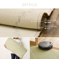 萩原 洗えるい草風カーペット モンド 江戸間8帖 81968880 1枚（直送品）