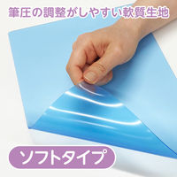 共栄プラスチック 軟質 下敷き 透明カラーのしっかりシタ字キ A4 ソーダ TCS-A4-SO 1セット(1枚×2)（直送品）