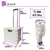 センター商事 キャリーコンテナM 2輪タイプ フタ付き K-246 WH K-246 WH 1台