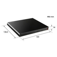 ポータブルDVDドライブ バッファロー USB2.0対応 再生/書込ソフト添付 DVSM-PLS8U2-BKB 1台（直送品）