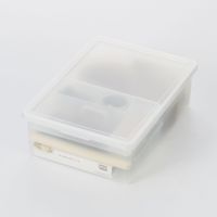 無印良品 ポリプロピレン 収納ボックス ワイド フタ 幅51×奥行37.5×高さ2.5cm 2個 良品計画