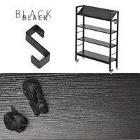 【軒先渡し】B.Bファニシング KAKERU キャスター付 スリム収納ラック 棚 幅790×奥行280×高さ985mm ブラック 1台（直送品）