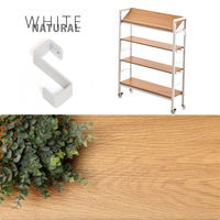 【軒先渡し】B.Bファニシング KAKERU キャスター付 スリム収納ラック 棚 幅790×奥行280×高さ985mm ナチュラル 1台（直送品）