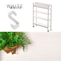 【軒先渡し】B.Bファニシング KAKERU キャスター付 スリム収納ラック 棚 幅790×奥行280×高さ985mm ホワイト 1台（直送品）