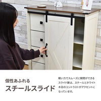 【軒先渡し】B.Bファニシング house スライドドア付きチェスト4段Farm ハイタイプ ダークブラウン 1台（直送品）