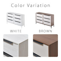 【軒先渡し】B.Bファニシング leicht(ライヒト) モダンキャビネット3段 幅1175×奥行315×高さ735mm ホワイト 1台（直送品）