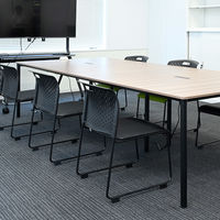 YAMAZEN メッシュチェア 肘付き アームアップ式 オフィスチェア ロッキング機能付き HAC-UP5512(BK) 1台（直送品）