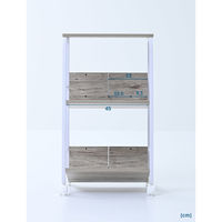 YAMAZEN ファイルワゴン 収納ラック 2段 上棚付き 木製棚 A4対応 キャスター付き MFRW-W2T(EWH/MWH) 1台（直送品）