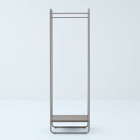 YAMAZEN ハンガーラック 上下棚付き 幅51×奥行30.5×高さ161cm 耐荷重25kg GHR-50(DOK/MGG) 1台（直送品）