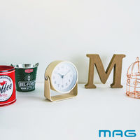 ノア精密 置き時計 モナカ MAG 連続秒針 目覚まし時計 アイボリー 482658 1個（直送品）