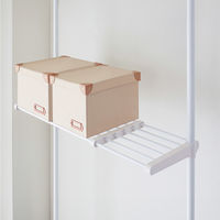 平安伸銅工業 突っ張り ハンガーラック 2段棚付 幅68-96cm 工具不要 492845 1個（直送品）