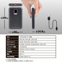 大河商事 バッテリー ブラック モバイルバッテリー 小型軽量モバイルバッテリー monowa040 1個（直送品）