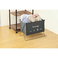 LIV PLUS ベストコ 収納ボックス 折りたたみ L グレー 無地 フロアーラック ND-6126 1個