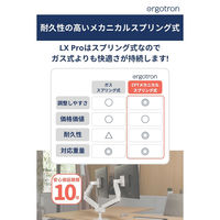 Ergotron LX Pro モニターアーム デュアル 横型 ホワイト 45-686-290 1台（直送品）