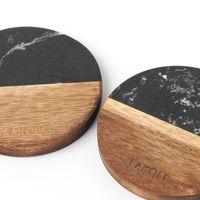 バイカラーコースター ブラック 1セット（1個×6） LAKOLE/ラコレ