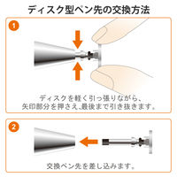 タッチペン スタイラスペン ディスクタイプ 抗菌 キャップ付 クリップ付 ブラック P-TPD02ABBK エレコム 1個