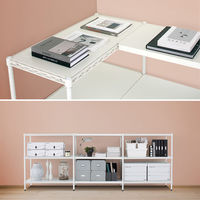 【軒先渡し】エレクター ベーシックシリーズ フラットシェルフ 連結用天板 幅900×奥行350mm ホワイト 1枚（直送品）