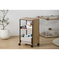 アイリスオーヤマ 目隠しワゴン 幅323×奥行396×高さ680ｍｍ ナチュラル/ブラック 1台（直送品）