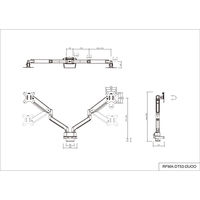 アール・エフ・ヤマカワ モニターアーム メカニカルスプリング式上締めタイプ デュアル ホワイト RFMA-DT53-DUWH 1台（直送品）