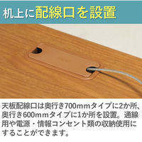 【組立設置込】プラス SA(エスエー) 平机 幅1600×奥行600×高さ720mm ミディアムウッド×ブラック 1台（直送品）