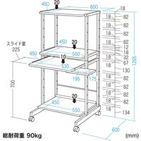 サンワサプライ パソコンラック(W600×D600×H1265mm) RAC-EC15N2 1台（直送品）