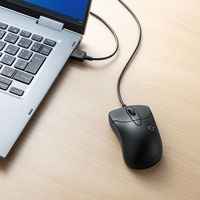 サンワサプライ 静音有線ブルーLEDマウス イオプラス(ブラック) MA-IPYBS301BK 1個