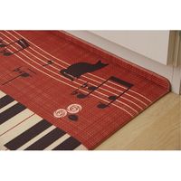 イケヒコ PVC ミレンテ キッチンマット 約450×1200mm レッド 1301580240601 1枚（直送品）