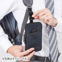 サンワダイレクト リュックベルト用スマホポーチ（ベルト取付・3通り設置可能・ブラック） 200-BAGOP1BK 1個（直送品）
