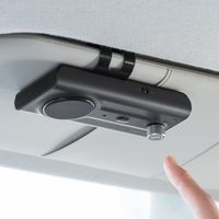 サンワダイレクト 車載ハンズフリーキット（Bluetooth接続・通話・音楽対応・長時間・大型スピーカー・振動検知搭載・2台待受・クリップ式） 1個（直送品）