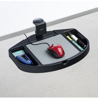 サンワダイレクト マウステーブル（360度回転・クランプ式・小物収納スペース付き） 200-MPD023BK 1個（直送品）