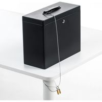 サンワダイレクト 鍵付きファイルボックス（マイナンバー対策・取手付き・書類入れ・A4ファイル収納可能・セキュリティボックス・ブラック） 1個（直送品）