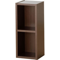 サンワダイレクト メディアラック（2段・木製・収納ラック・隙間収納・スリムラック・ブラウン） 200-FCD060BR 1個（直送品）